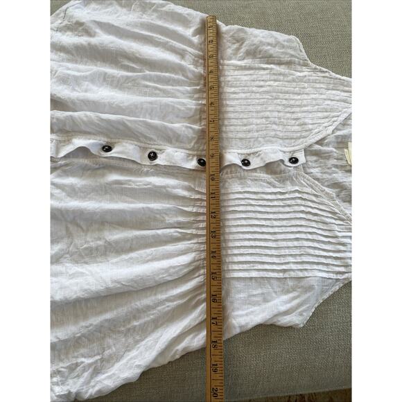 Maeve Anthropologie Pintuck Swing Tank Sz 2 XS S White Button Front Boho - Picture 12 of 12